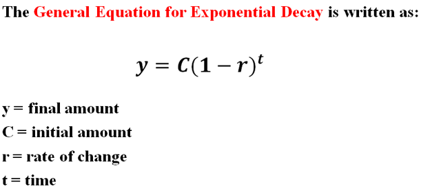 Single exponential decay formula